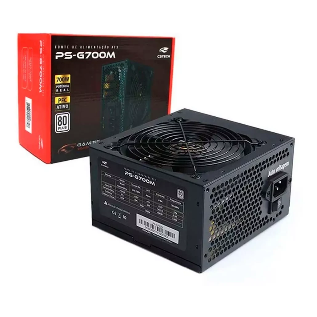 Fonte Gamer - ATX 700W - C3Tech PS-G700M 80+ White